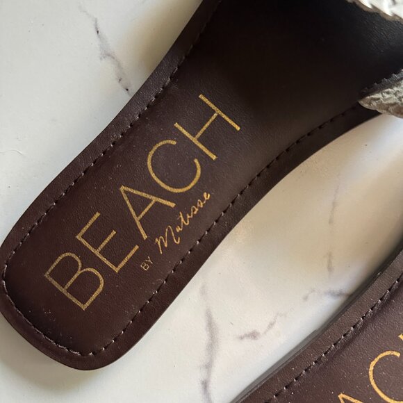 Beach by Matisse Isle Slide White Brown Sandal Sz 10 - Picture 3 of 6